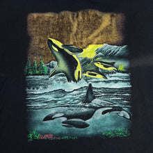 Load image into Gallery viewer, Vintage 90's Killer Whale Orca Ocean Marine Nature Graphic Short Sleeve T-Shirt