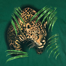 Load image into Gallery viewer, Vintage Harlequin JERSEY ZOO Jaguar Big Cat Animal Souvenir Graphic Green T-Shirt