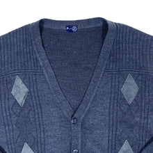Load image into Gallery viewer, Vintage BHS Classic Grandad Patterned Acrylic Knit Button Cardigan Sweater