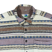Load image into Gallery viewer, Vintage 90's WEEKEND Aztec Striped Patterned Long Sleeve Flannel Over Shirt