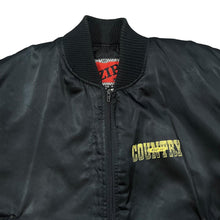 Load image into Gallery viewer, Vintage 90's ZIP IT London "Keep It Country" Cowboy Western Spellout Graphic Padded Varsity Bomber Jacket