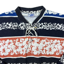 Load image into Gallery viewer, Vintage 90's A&K Collection Hawaiian Floral Surfer Patterned Lace Neck Sweatshirt Top