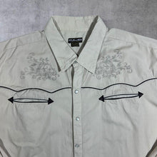 Load image into Gallery viewer, Atlas For Men Cowboy Western Beige Cotton Popper Button Long Sleeve Shirt