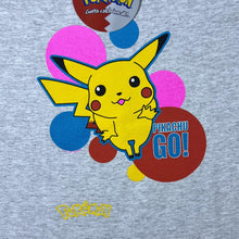 Load image into Gallery viewer, Vintage Nintendo Pokemon (1999) “Pikachu GO!” Anime Graphic Logo Spellout Grey T-Shirt