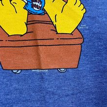 Load image into Gallery viewer, Vintage BHS (2004) The Simpsons "Without TV" TV Show Blue Ringer T-Shirt