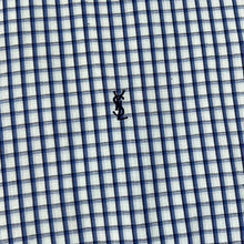 Load image into Gallery viewer, Vintage YVES SAINT LAURENT YSL Embroidered Mini Logo Check Long Sleeve Cotton Shirt