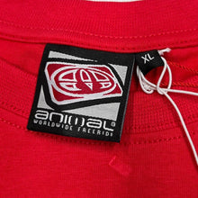 Load image into Gallery viewer, Animal Classic Skater Surfer Logo Spellout Graphic Red T-Shirt