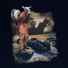 Load image into Gallery viewer, Native American Navajo Chieftain Nature Cow Skull Graphic Black T-Shirt
