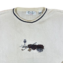 Load image into Gallery viewer, Vintage 90's CYPRESS LINKS Golf Wear Made In USA Embroidered Motif Cotton Knit Sweater Jumper