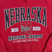 Load image into Gallery viewer, Vintage Galt Sand NCAA Nebraska Huskers College Graphic Red Sweatshirt