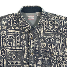 Load image into Gallery viewer, Vintage 90's Bugle Boy Company Crazy Abstract Patterned Ramie Cotton Short Sleeve Shirt