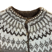 Load image into Gallery viewer, Vintage 90's Handmade Icelandic Style Patterned Chunky Knit Button Cardigan Jumper