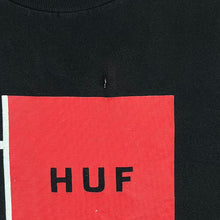Load image into Gallery viewer, HUF Skater Streetwear Abstract Logo Spellout Graphic Black T-Shirt