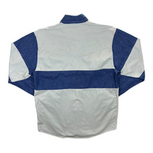 Load image into Gallery viewer, Vintage 90's Just Western Grey Blue Colour Block Long Sleeve Button-Up Shirt