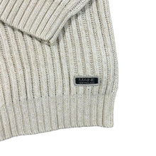 Load image into Gallery viewer, MAINE New England Cream Heavy Ribbed Knit Cotton Acrylic 1/4 Zip Jumper