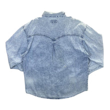 Load image into Gallery viewer, Vintage John Baner Cowboy Western Acid Wash Blue Denim Popper Long Sleeve Shirt