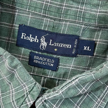 Load image into Gallery viewer, Vintage RALPH LAUREN "Bradfield" Embroidered Mini Logo Green Check Long Sleeve Button-Up Shirt