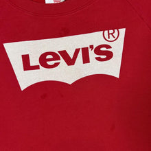 Load image into Gallery viewer, LEVI'S Classic White Tab Logo Spellout Red Crewneck Sweatshirt