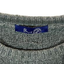 Load image into Gallery viewer, Early 00's BHS Classic Green Cable Knit Cotton Crewneck Sweater Jumper