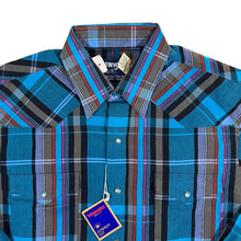 Load image into Gallery viewer, Vintage 90's WRANGLER Cowboy Cut X-Long Tails Pearl Snap Popper Check Western Shirt