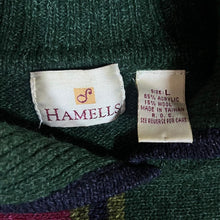 Load image into Gallery viewer, Vintage 90's HAMELLS Floral Embroidered Striped Acrylic Wool Knit Collared Sweater Jumper