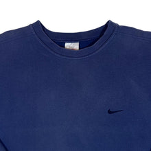 Load image into Gallery viewer, Vintage 90's NIKE Embroidered Mini Swoosh Logo Navy Blue Crewneck Sweatshirt