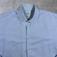 Load image into Gallery viewer, Hawes & Curtis London Blue White Check Long Sleeve Cotton Dress Shirt
