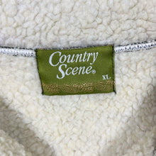 Load image into Gallery viewer, Vintage Country Scene Embroidered Terrier Dog Floral Sherpa Fleece Zip Jacket