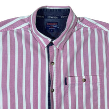 Load image into Gallery viewer, Vintage Edwards Heavies Pink White Striped Cotton Long Sleeve Shirt
