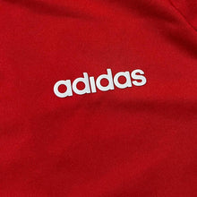 Load image into Gallery viewer, Adidas Classic Three Stripe Mini Spellout Polyester Red Short Sleeve T-Shirt