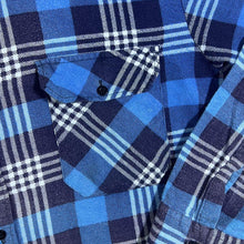 Load image into Gallery viewer, Vintage Woolworths Blue Mix Plaid Check Long Sleeve Cotton Flannel Shirt