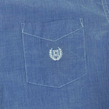 Load image into Gallery viewer, Early 00's CHAPS Embroidered Mini Crest Logo Micro Check Short Sleeve Button-Up Cotton Shirt
