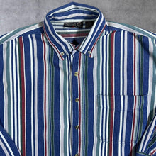 Load image into Gallery viewer, Vintage 90's Thums Up Multi Colour Striped Cotton Long Sleeve Button-Up Shirt