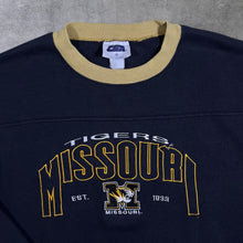 Load image into Gallery viewer, Vintage NCAA Missouri Tigers College Embroidered Spellout Black Sweatshirt