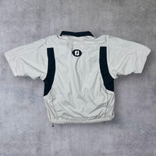Load image into Gallery viewer, DryJoys by FootJoy Cream Black Golf Short Sleeve Pullover Windbreaker Top