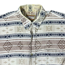 Load image into Gallery viewer, Vintage Elysees Diffusion Crazy Patterned Long Sleeve Flannel Button-Up Shirt