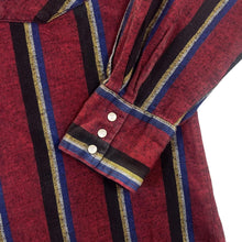 Load image into Gallery viewer, Vintage 90's Wrangler Western Pearl Snap Popper Striped Flannel Cotton Long Sleeve Shirt