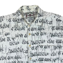 Load image into Gallery viewer, Vintage GIN TONIC Script Spellout Patterned Short Sleeve Flannel Shirt