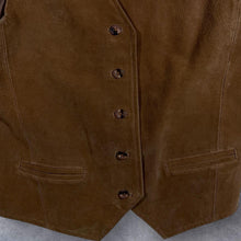 Load image into Gallery viewer, Vintage New Frontier Western Brown Real Suede Leather Button Waistcoat Vest