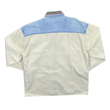 Load image into Gallery viewer, Vintage Cowboy Western Embroidered Aztec Cream Green Blue Cotton Long Sleeve Shirt