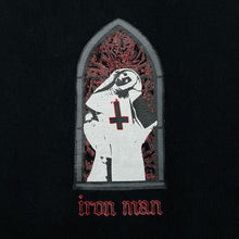 Load image into Gallery viewer, Early 00's IRON MAN CLOTHING "Iron Man" Gothic Satanic Nun Horror Spellout Graphic T-Shirt
