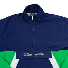 Load image into Gallery viewer, CHAMPION Colour Block Logo Spellout Graphic 1/2 Zip Pullover Windbreaker Jacket
