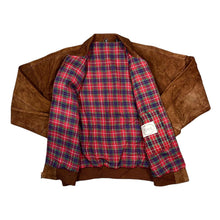 Load image into Gallery viewer, Vintage 90's MARLYNN ESSEX Check Lined Brown Real Suede Leather Bomber Jacket