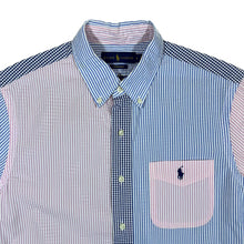Load image into Gallery viewer, RALPH LAUREN "Seersucker" Colour Block Striped Short Sleeve Button-Up Shirt