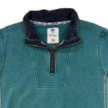 Load image into Gallery viewer, FAT FACE "Airlie" Corduroy Cord Collar Washed Green 1/4 Zip Pullover Sweatshirt