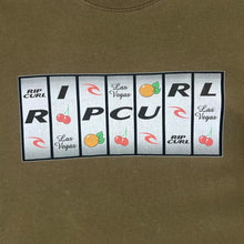 Load image into Gallery viewer, Early 00's RIPCURL Slot Machine Skater Surfer Logo Spellout Graphic Khaki Brown T-Shirt