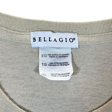 Load image into Gallery viewer, Early 00's BELLAGIO LAS VEGAS Souvenir Spellout Graphic Cream Short Sleeve T-Shirt