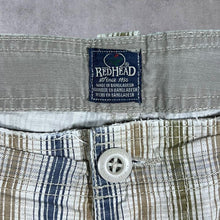 Load image into Gallery viewer, Redhead Beige Brown Navy Blue Check Cotton Cargo Shorts