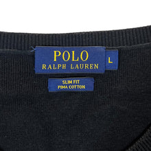 Load image into Gallery viewer, POLO RALPH LAUREN Slim Fit Pima Cotton Embroidered Mini Logo Black V-Neck Sweater Jumper