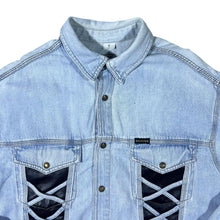 Load image into Gallery viewer, Vintage Arizona Cowboy Western Light Blue Denim Popper Long Sleeve Shirt